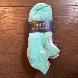 Lauren Ralph Lauren Womens 6 Pairs Multicolor Socks Shoe Sz 4-10.5 Discontinued